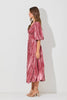 Women's/Junior Velvet Midi Dress with Pockets - Deep Dusty Rose
