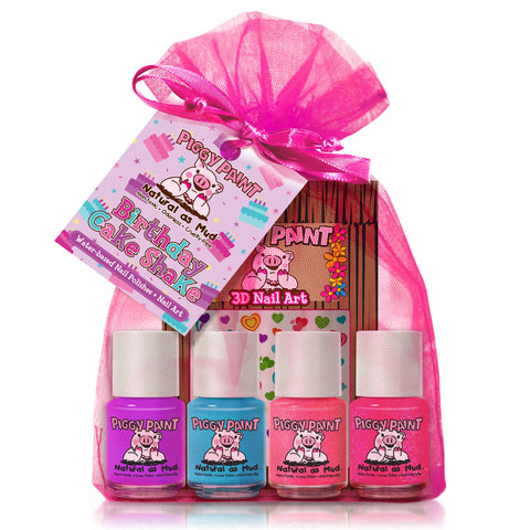 Piggy Paint, Gift Set, Birthday Cake Shake Polish & Sticker Set