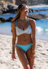 Tween/Teen Reversible Eco-friendly Sustainable Swim Bralette Top - Santorini Blue Tile/Mediterranean Blue