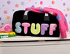 'Stuff' Black Plush Large Duffle Bag