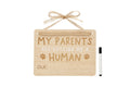 Baby Announcement: Wooden Pet Parent Human Baby Pregnancy Announcement Customizable Sign