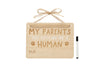 Baby Announcement: Wooden Pet Parent Human Baby Pregnancy Announcement Customizable Sign
