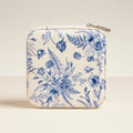 Leatherette Travel Square Jewelry Box - Vintage Blue Floral