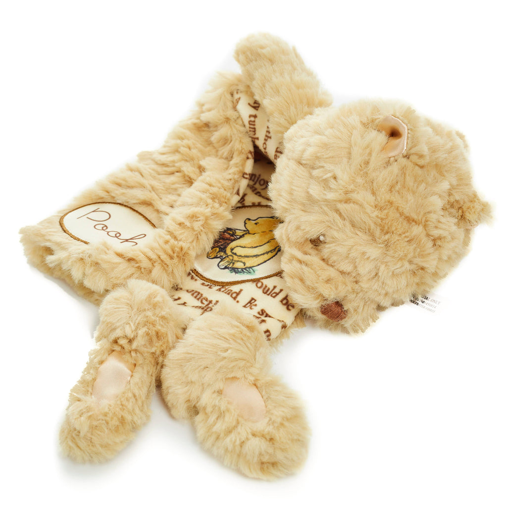 Disney Classic Winnie the Pooh lovie plush blankie, plush head close-up