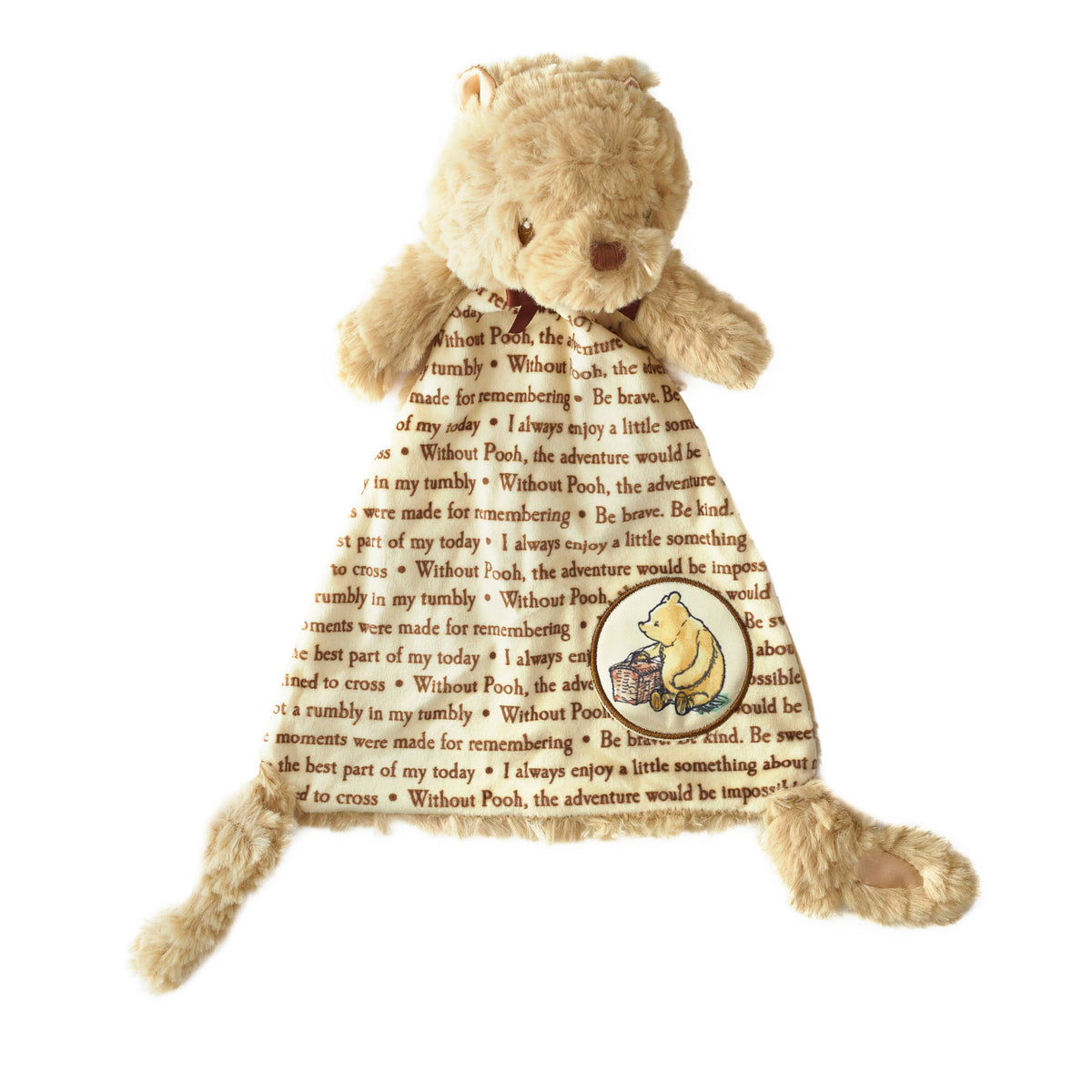 Disney Classic Winnie the Pooh lovie plush blankie, laid flat