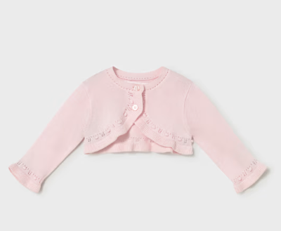 318 Mayoral Baby Girls Basic Knit Cardigan - Baby Rose