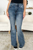 Judy Blue Full Size High Waist Tummy Control Flare Jeans, Dark Wash