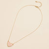 Gold Heart Stone Charm Short Necklace: Peachy Pink