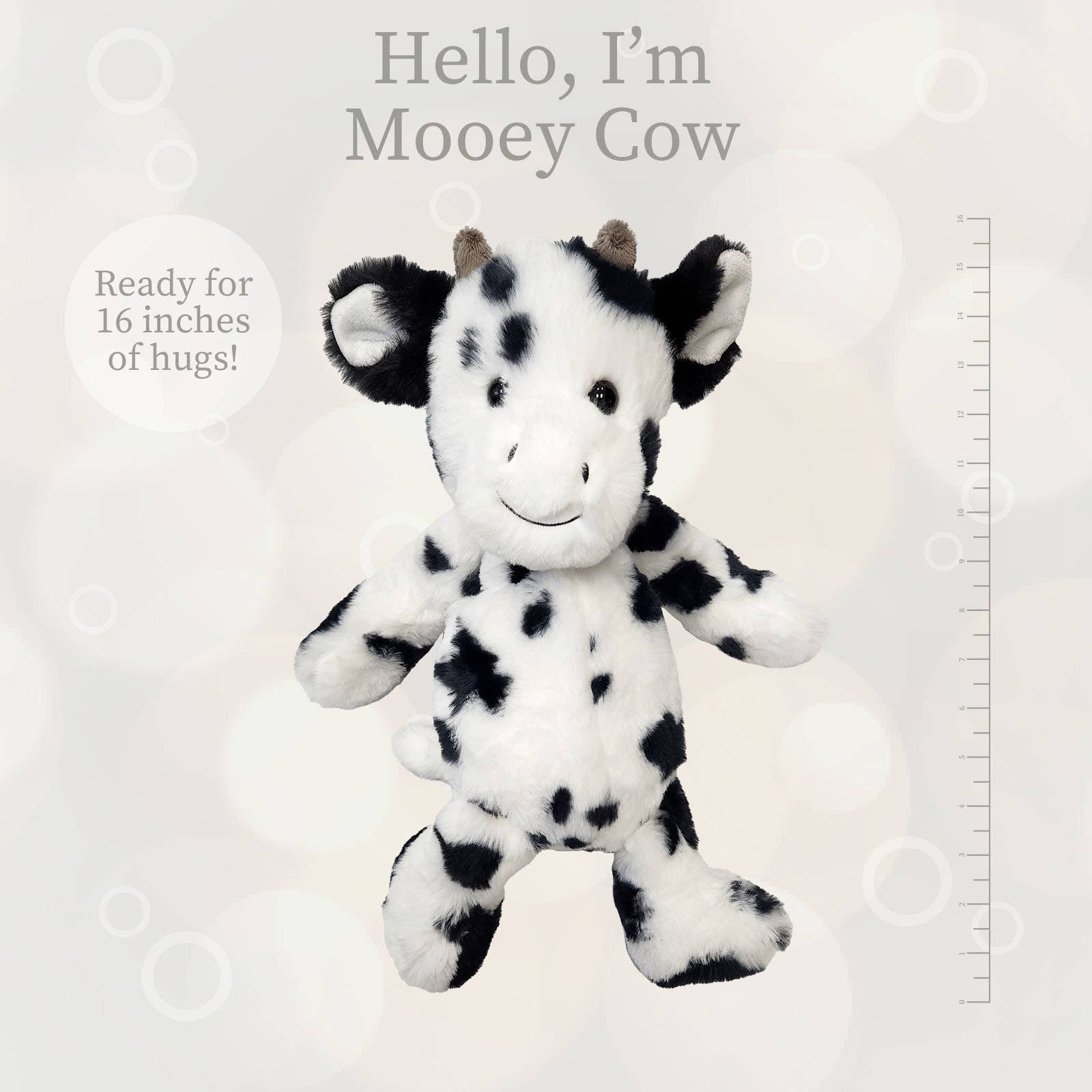 Beverly Hills Teddy Bear Company, World's Softest Plush Lushees 16" - B/W Mooey Cow