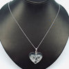 Genuine Pressed Dried Flowers, Dandelion Encased Resin Heart-Shaped Charm Necklace, White