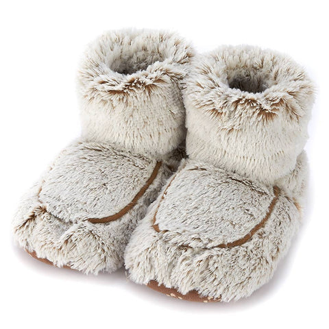 Warmies® Heatable Plush Booties - Marshmallow Brown Boots (One Size 6-10)