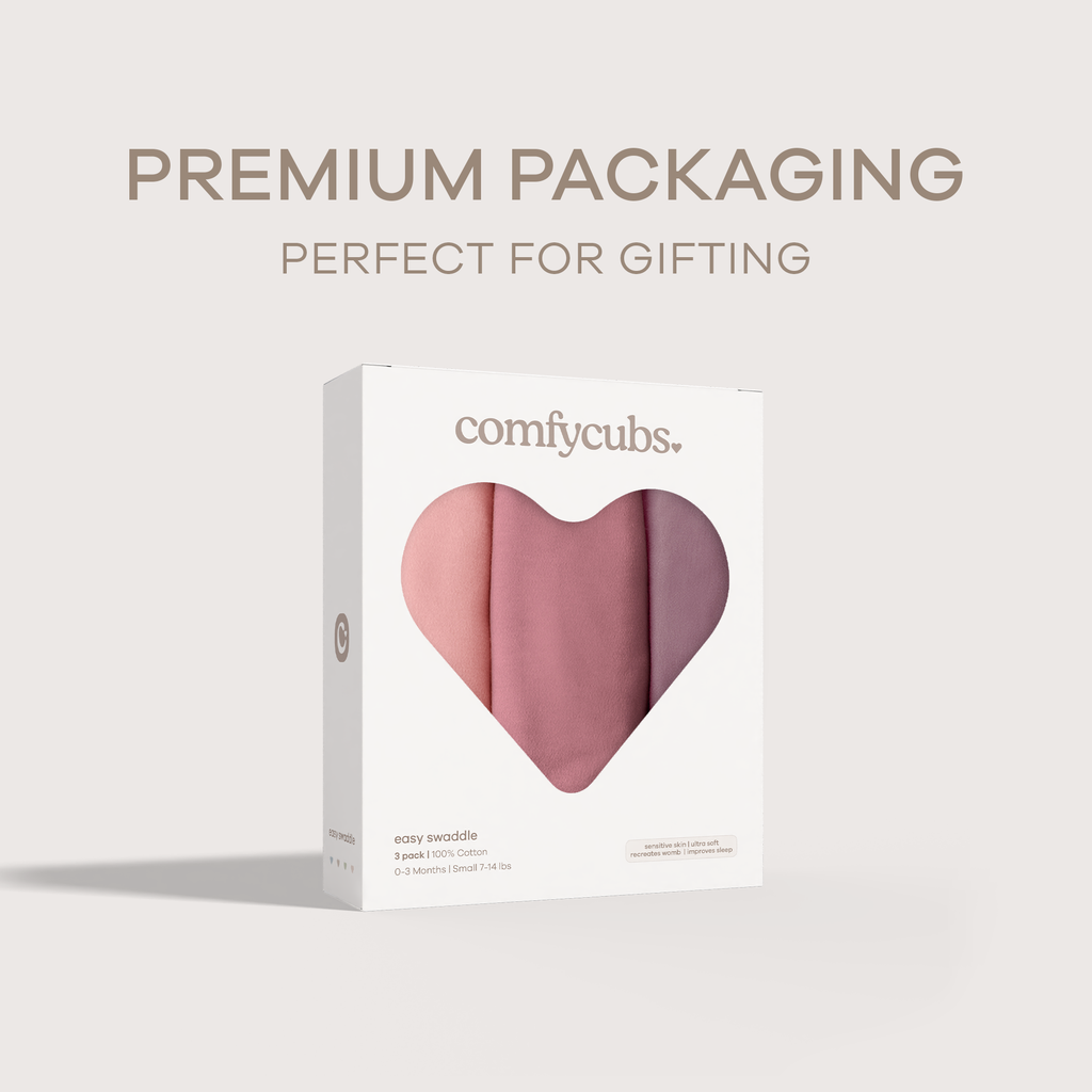 Easy swaddle 3-pack gift box, pinks and mauves