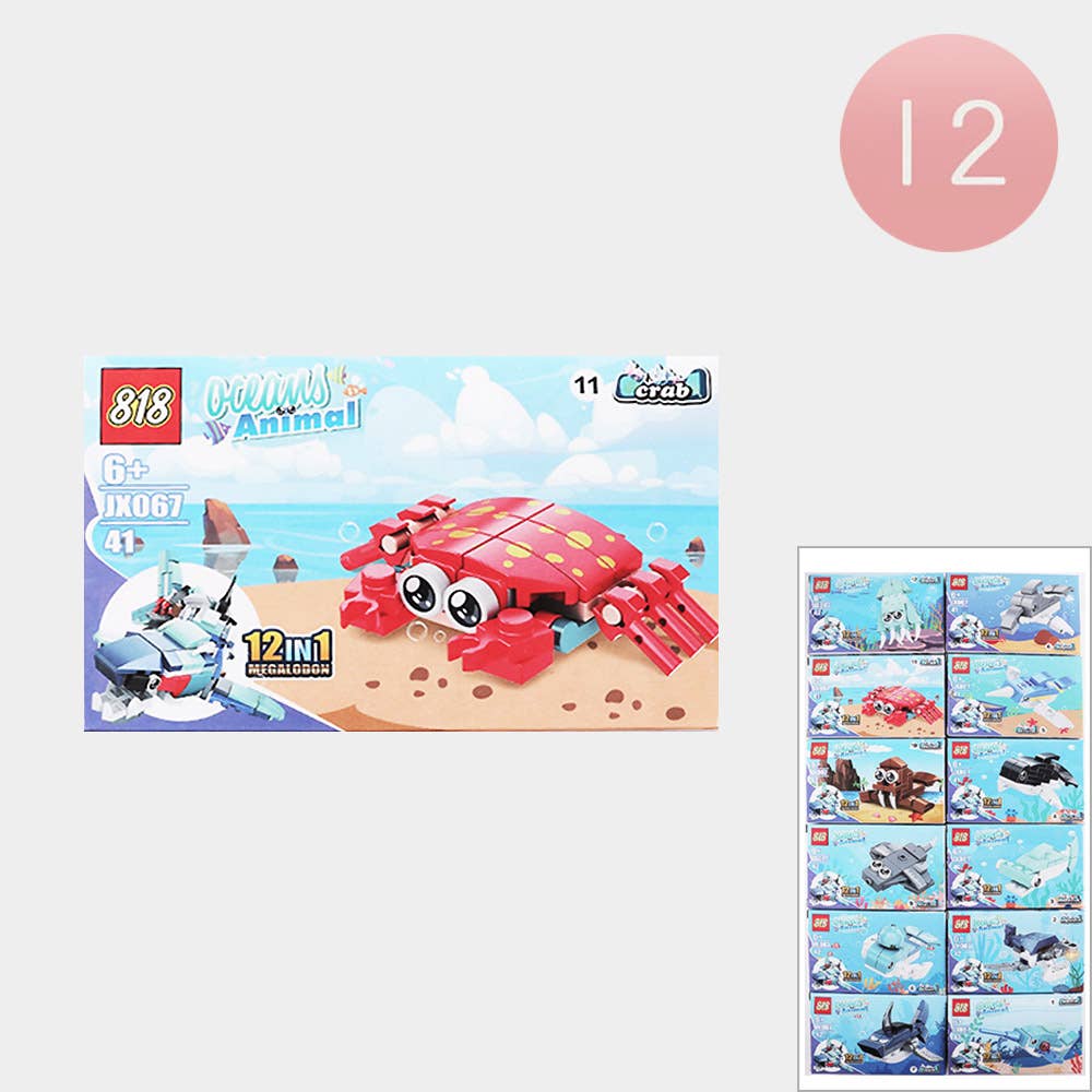 Builder Bricks Mini Sets - Kids Ocean Animal Building Block Toy