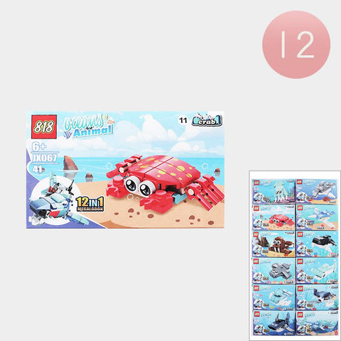 Builder Bricks Mini Sets - Kids Ocean Animal Building Block Toy