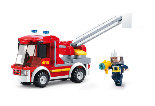 Builder Bricks - Fire Truck Building Brick Kit (136 Pcs)