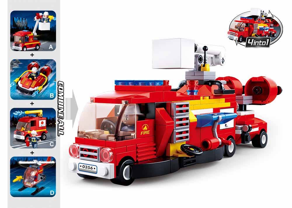 Builder Bricks - Fire Fighting Vehicles (Blind Shipping Random Surprise)