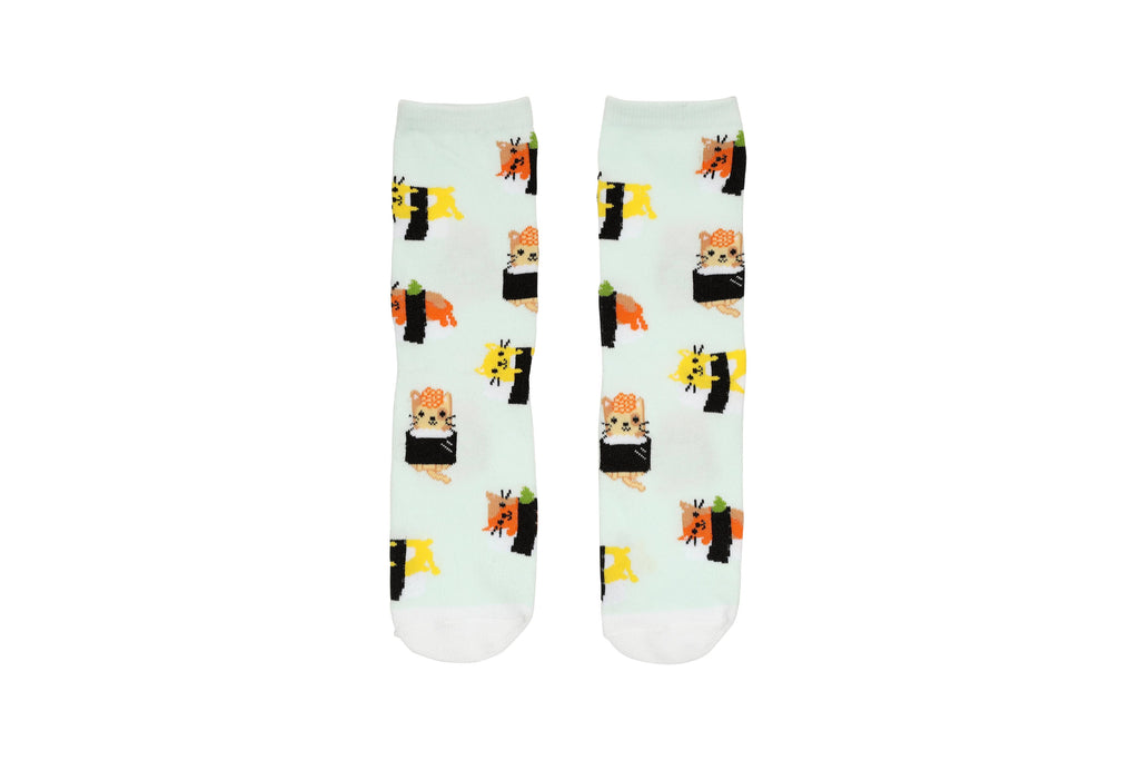Cat Sushi Socks, Pet Owner Apparel, Unisex Crew Socks