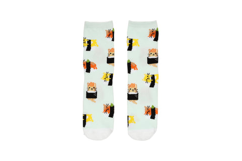 Cat Sushi Socks, Pet Owner Apparel, Unisex Crew Socks