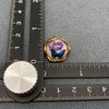 Genuine Pressed Flower 0.6" DIA Studs, 18K Matte Gold Plated, Blue Butterfly
