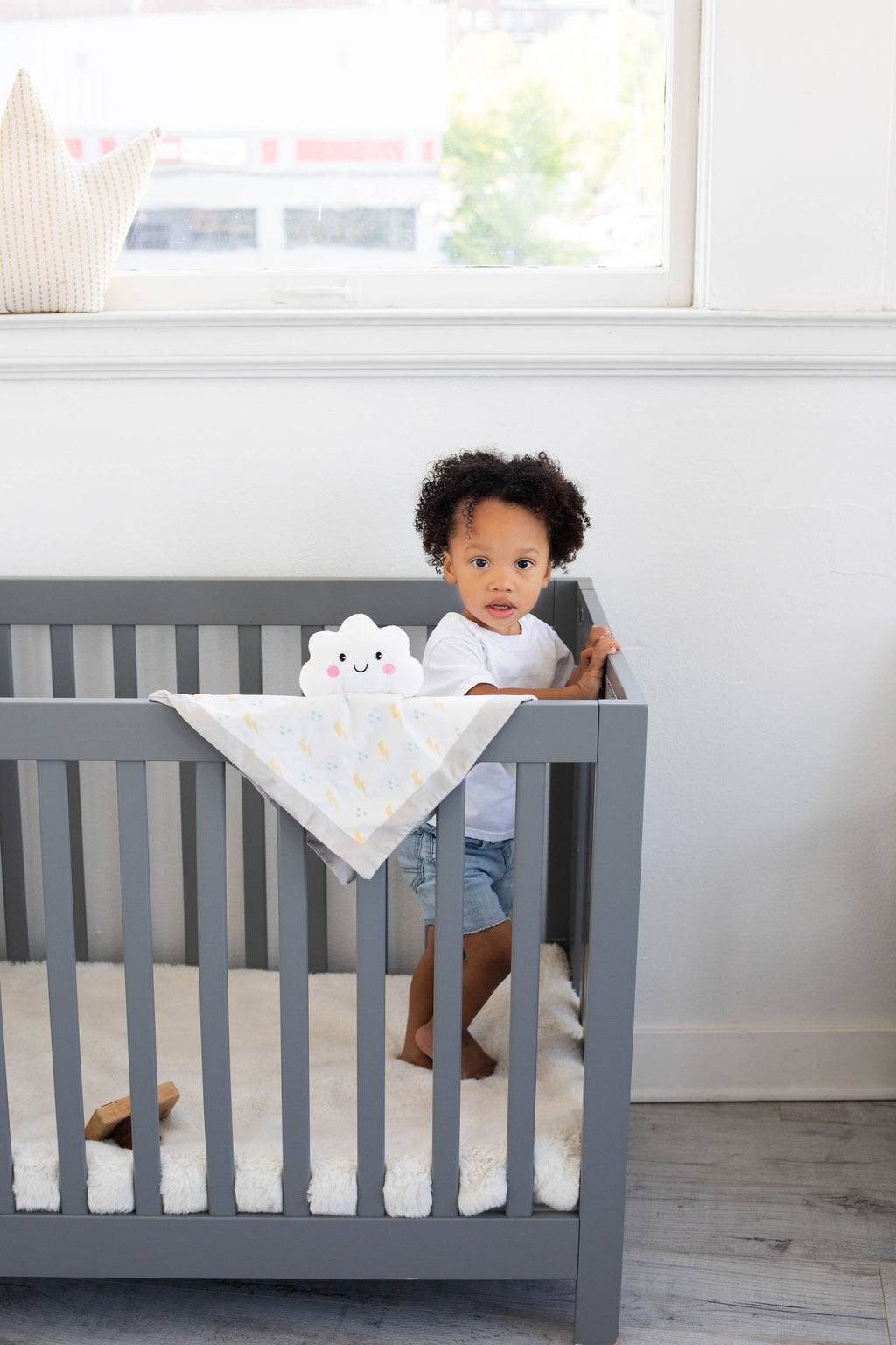 Plush Minky Cloud Lovey Blankie, 12"x12", White