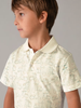 3104 Mini Boy S/s Printed Polo Shirt - Cream Green