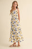 Tween and Teen Girls Maxi Sundress - Juliette Italian Summer Lemon Floral
