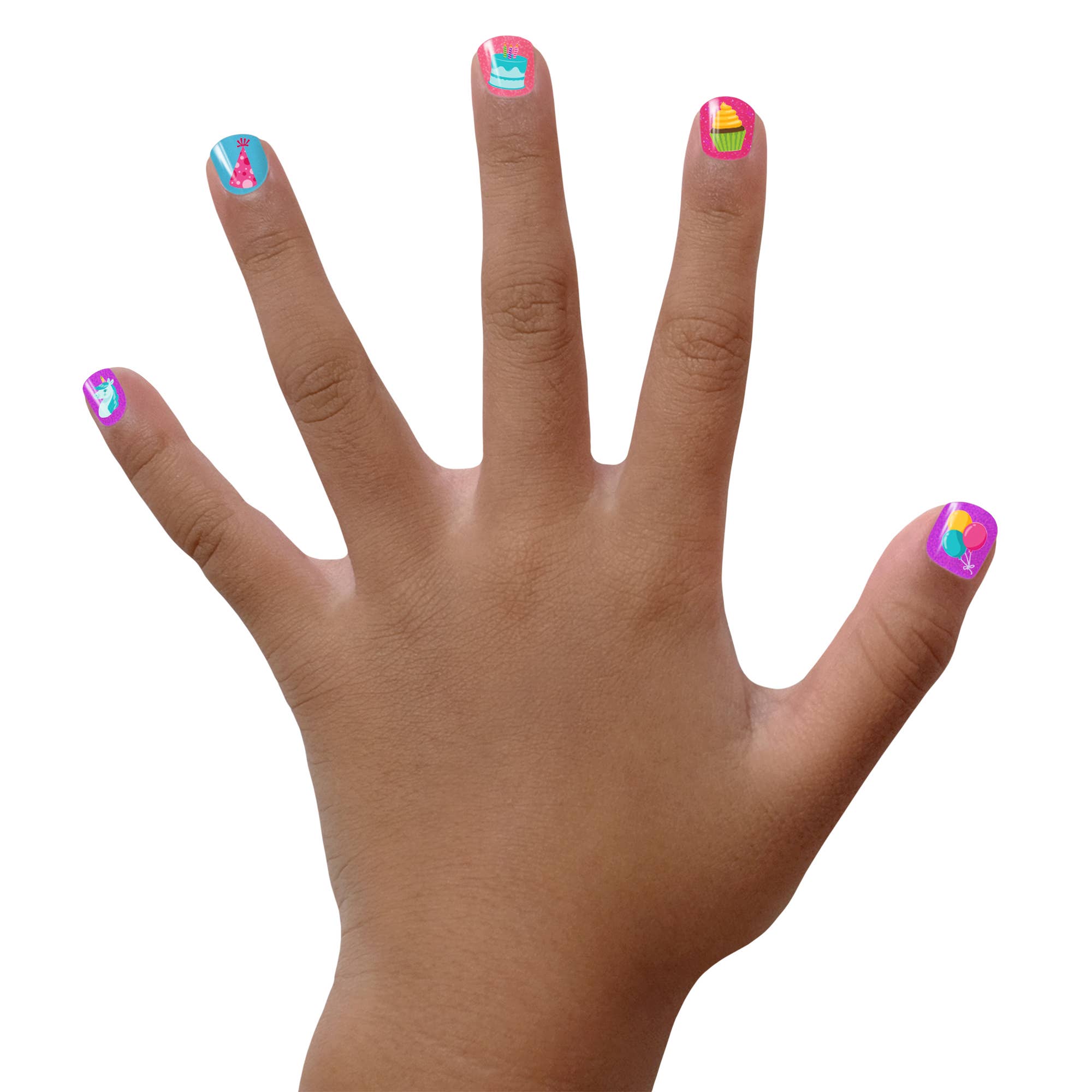 Piggy Paint Non-Toxic Nail Art Kids Nail Stickers - Birthday Bash