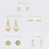 5 Pairs Multipack Stud Earrings Set with Gift Box: GRY / ONE SIZE