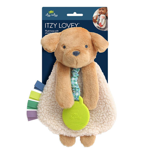 Itzy Friends Soft Toy Sensory Lovey Plush - Brown Puppy