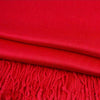 Solid Sustainable Viscose Fringe Shawl Scarf - Red