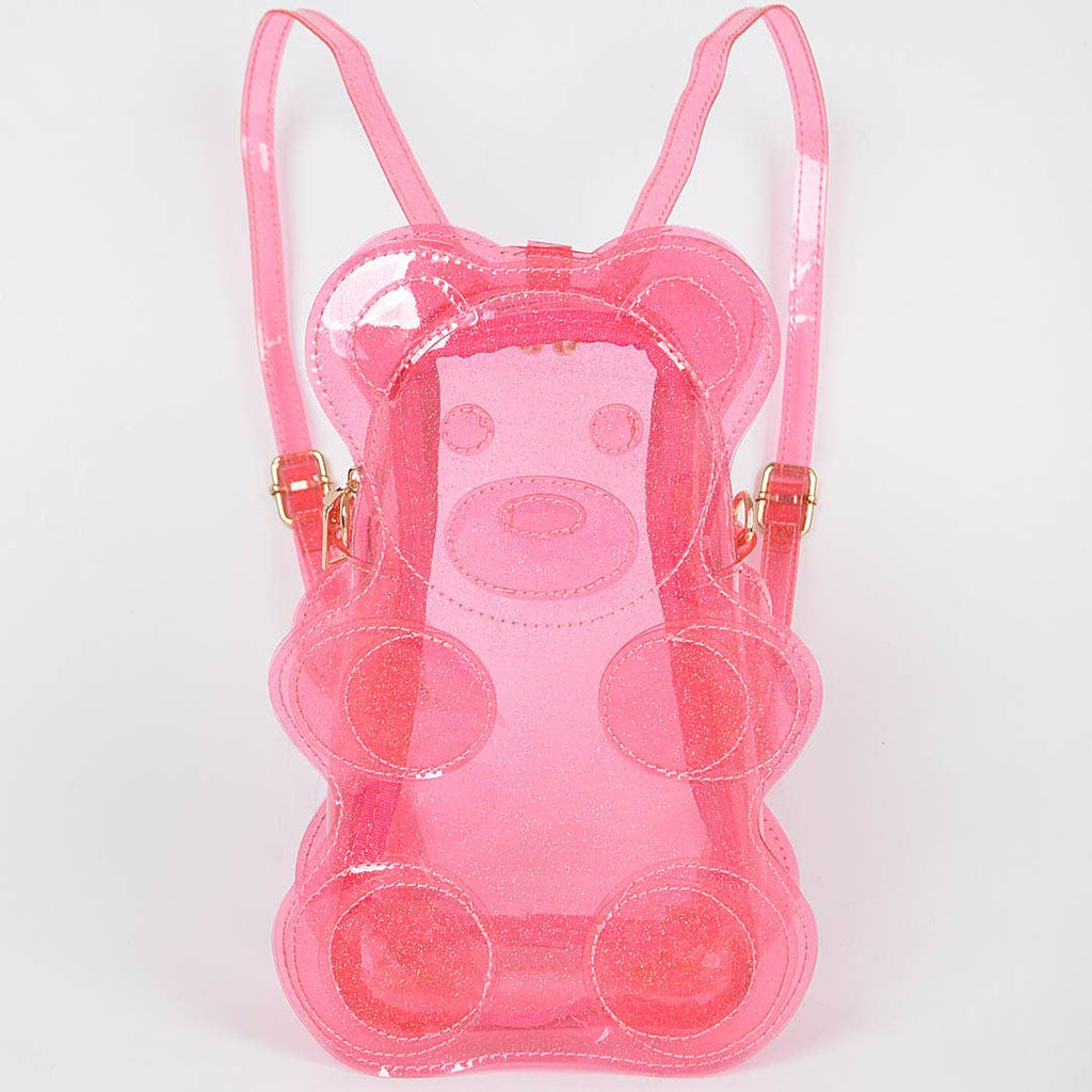 Gummy Teddy Bear Backpack - Transparent Pink