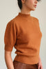 HYFVE Mock Neck Puff Sleeve Sweater - Cinnamon