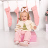 Mini Girls Coquette Christmas Tree Knit Sweater - Ivory Green Pink