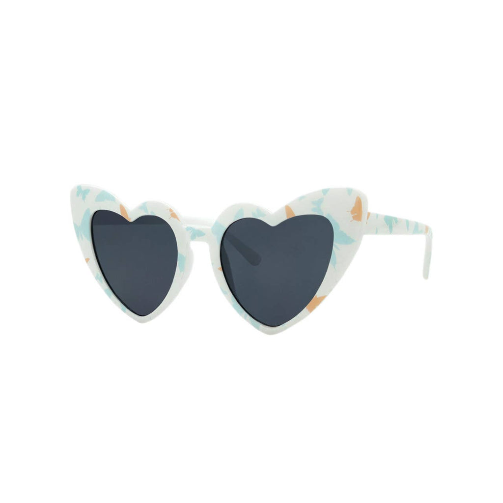 Kids Sunglasses, Carrying Case, Bucket Sun Hat, and Beach Bag 4 PC Set, Blue Butterfly, 2Y-5Y