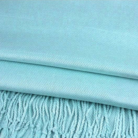 Solid Pashmina Shawl Scarf - Sky Blue