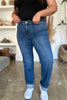 Judy Blue Full Size High Waist Front Seam Detail Straight Jeans, Medium Wash