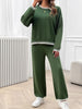 Round Neck Dropped Shoulder Top and Pants Sweater Set (5 COLOR OPTIONS)