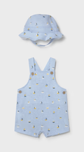 1611 Mayoral Baby Boys Overalls w/ Hat - Blue