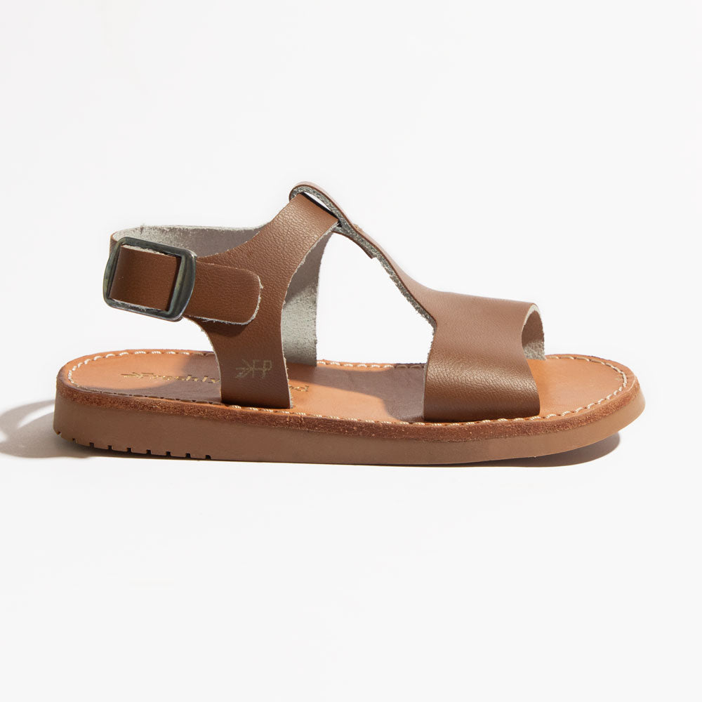 Freshly Picked Malibu II leather sandals, cognac brown, front view