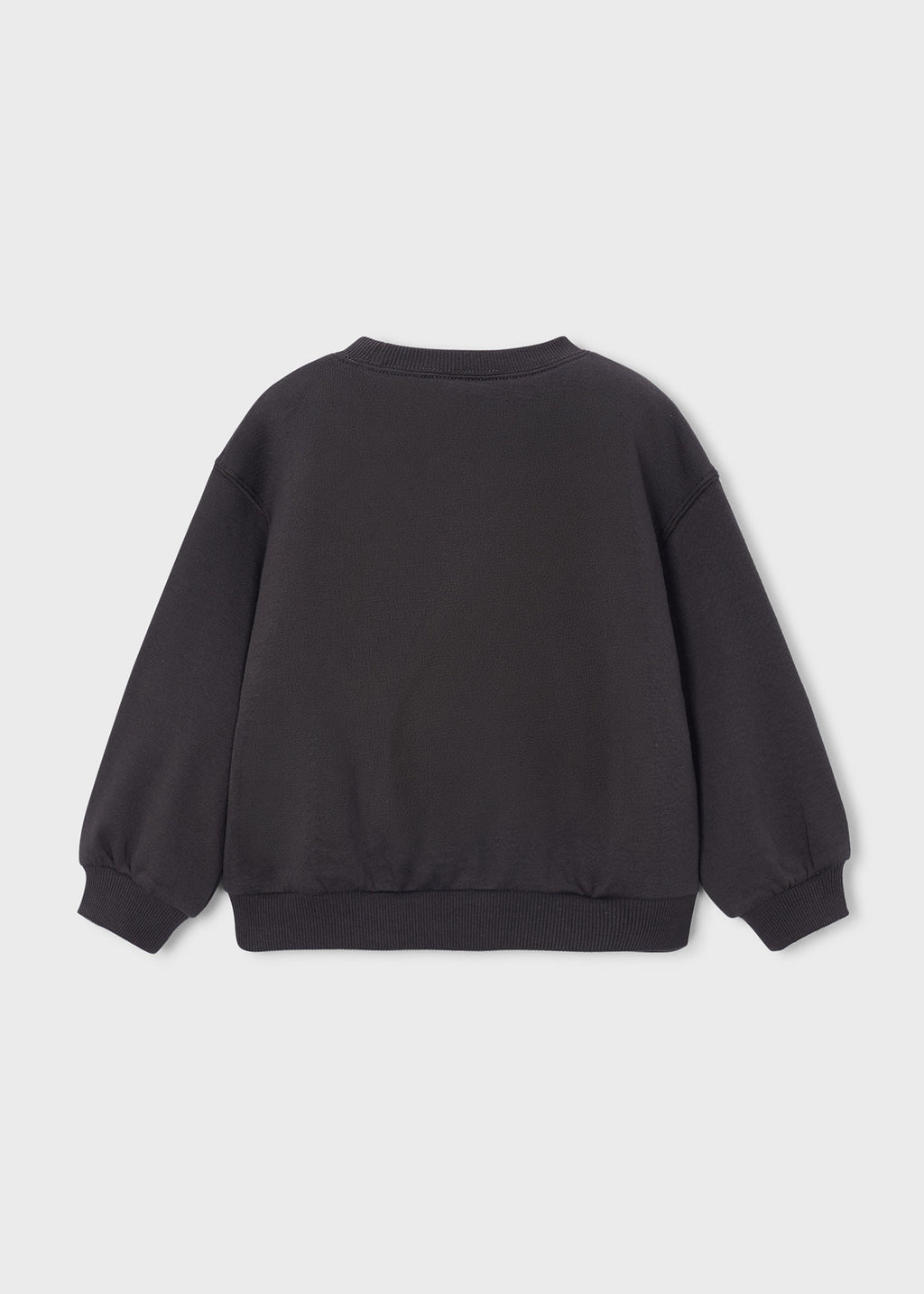 Mayoral 4407 mini girl charcoal grey puppy kisses crewneck sweatshirt - back