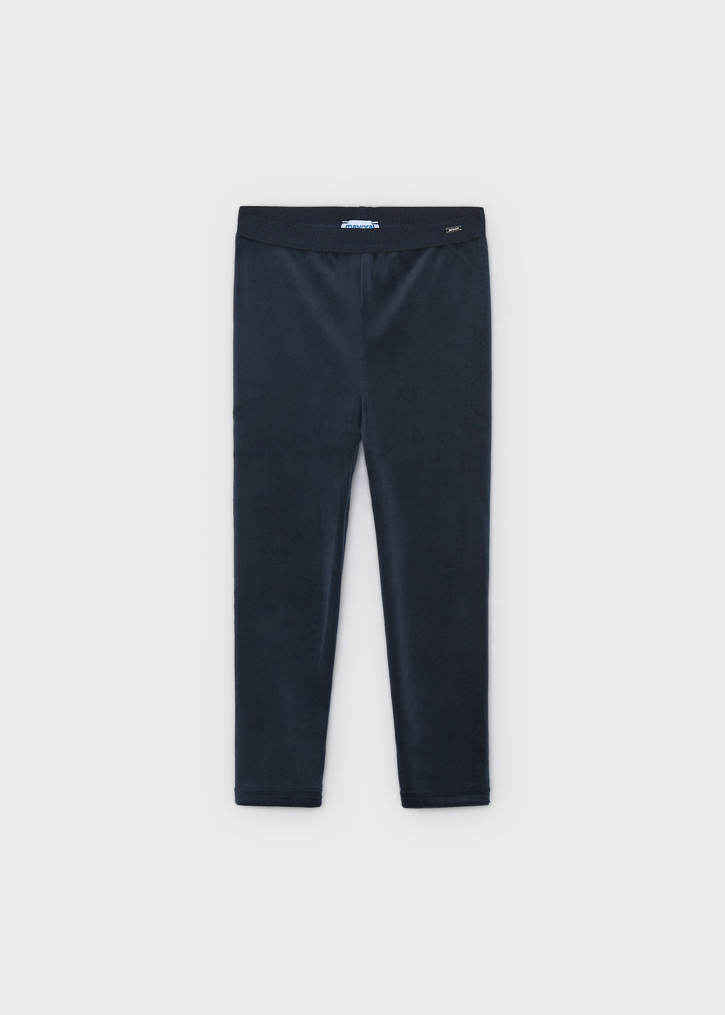 Mayoral 712 mini girl navy lux velvet leggings - front