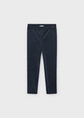 Mayoral 712 mini girl navy lux velvet leggings - front