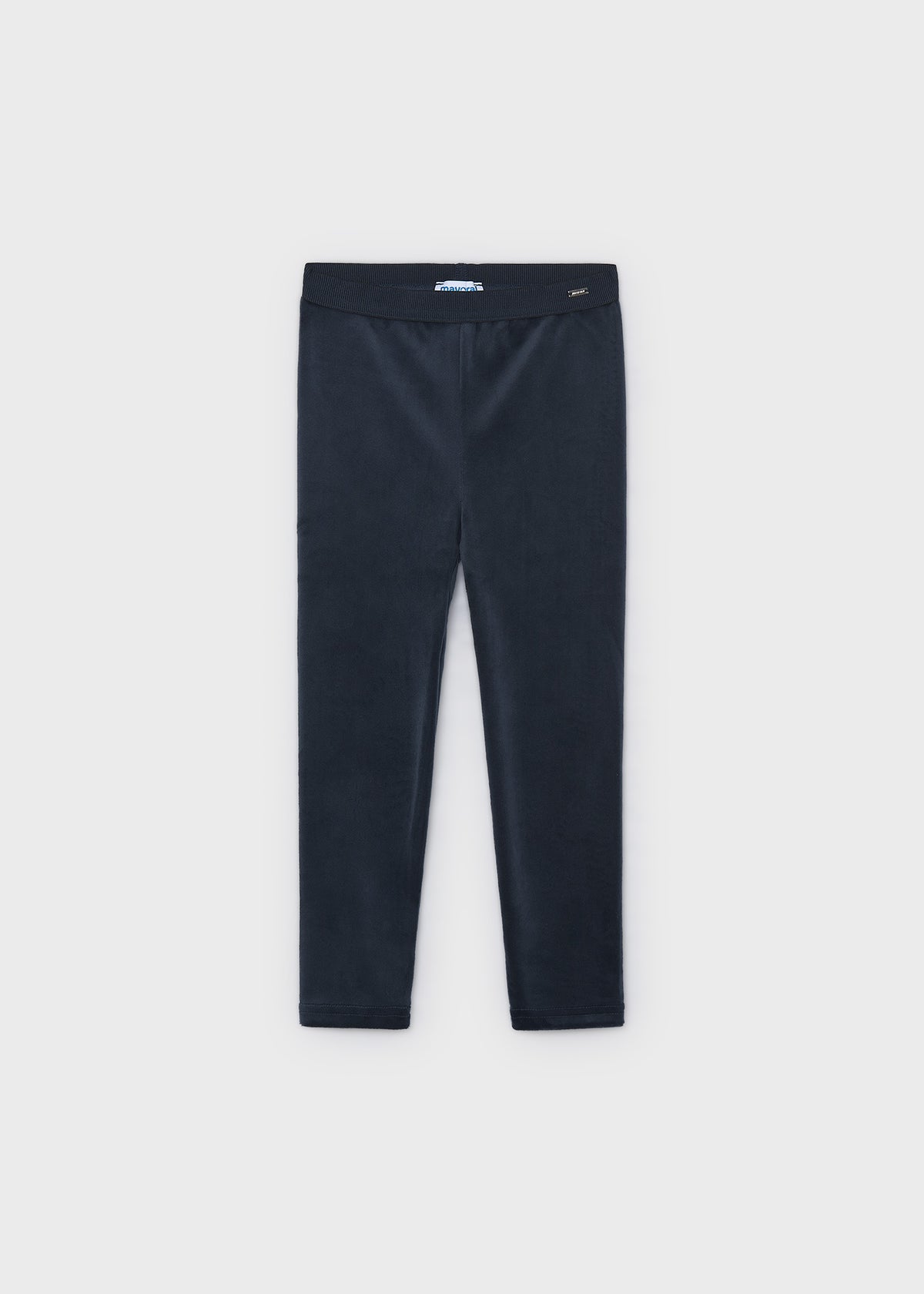 Mayoral 712 mini girl navy lux velvet leggings - front