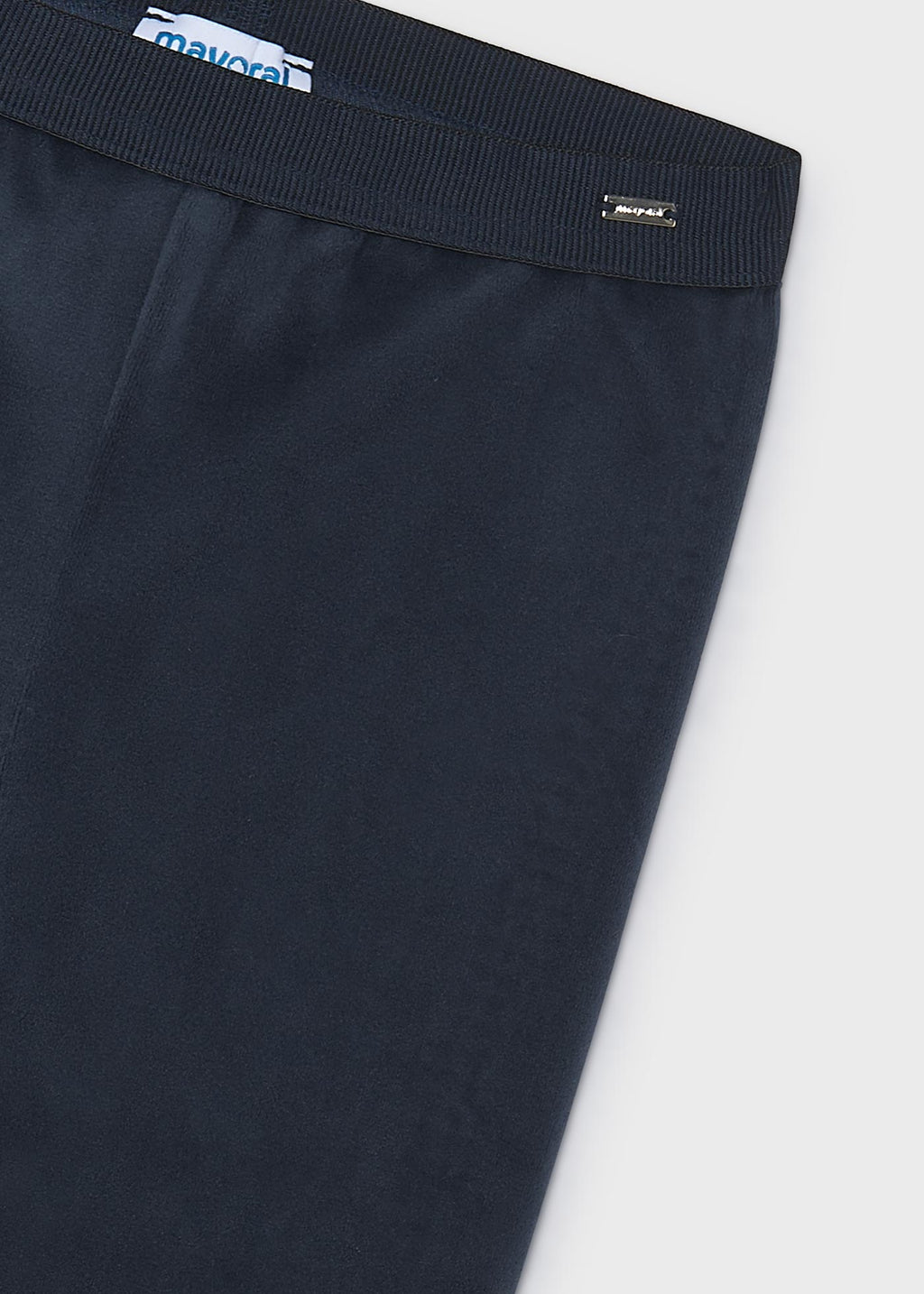 Mayoral 712 mini girl navy lux velvet leggings - detail