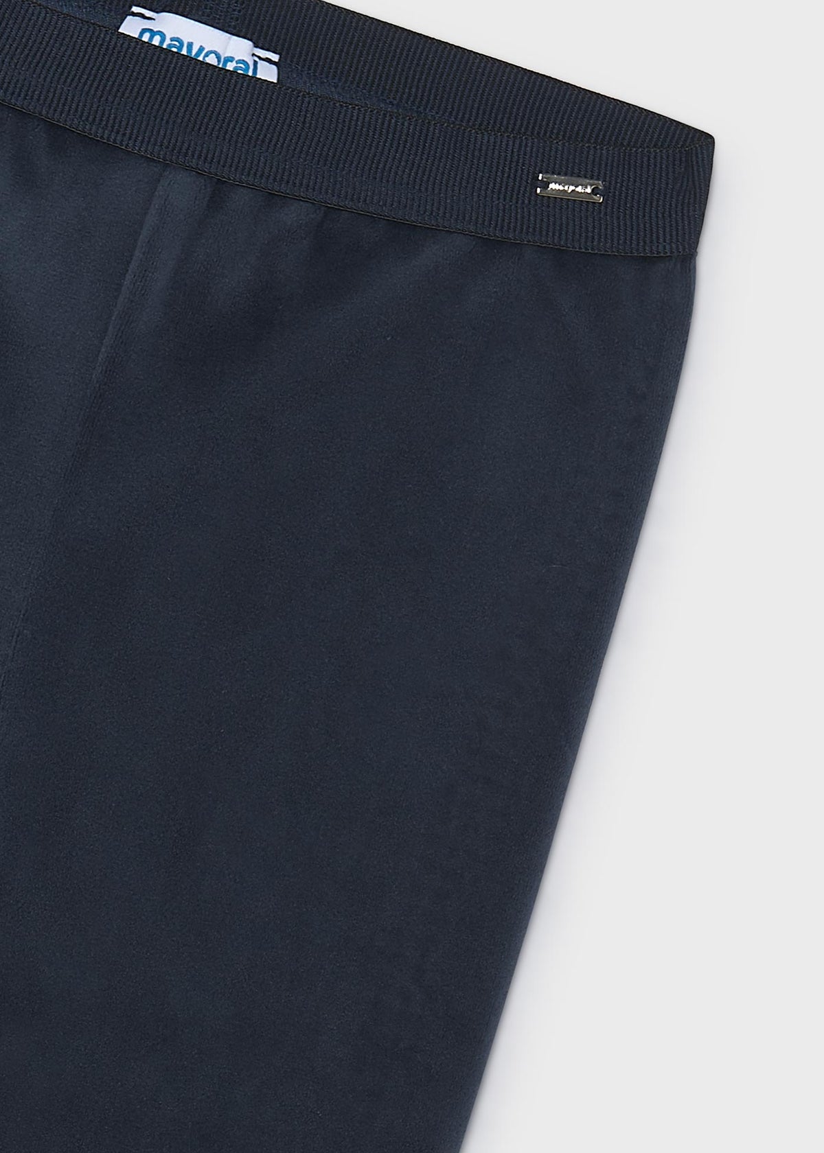 Mayoral 712 mini girl navy lux velvet leggings - detail