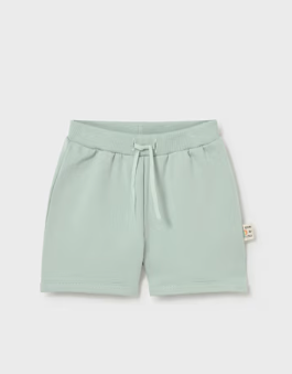 1292 Mayoral Baby Boys 2pc Eco-Cotton Play Shorts Set - Mint & Natural