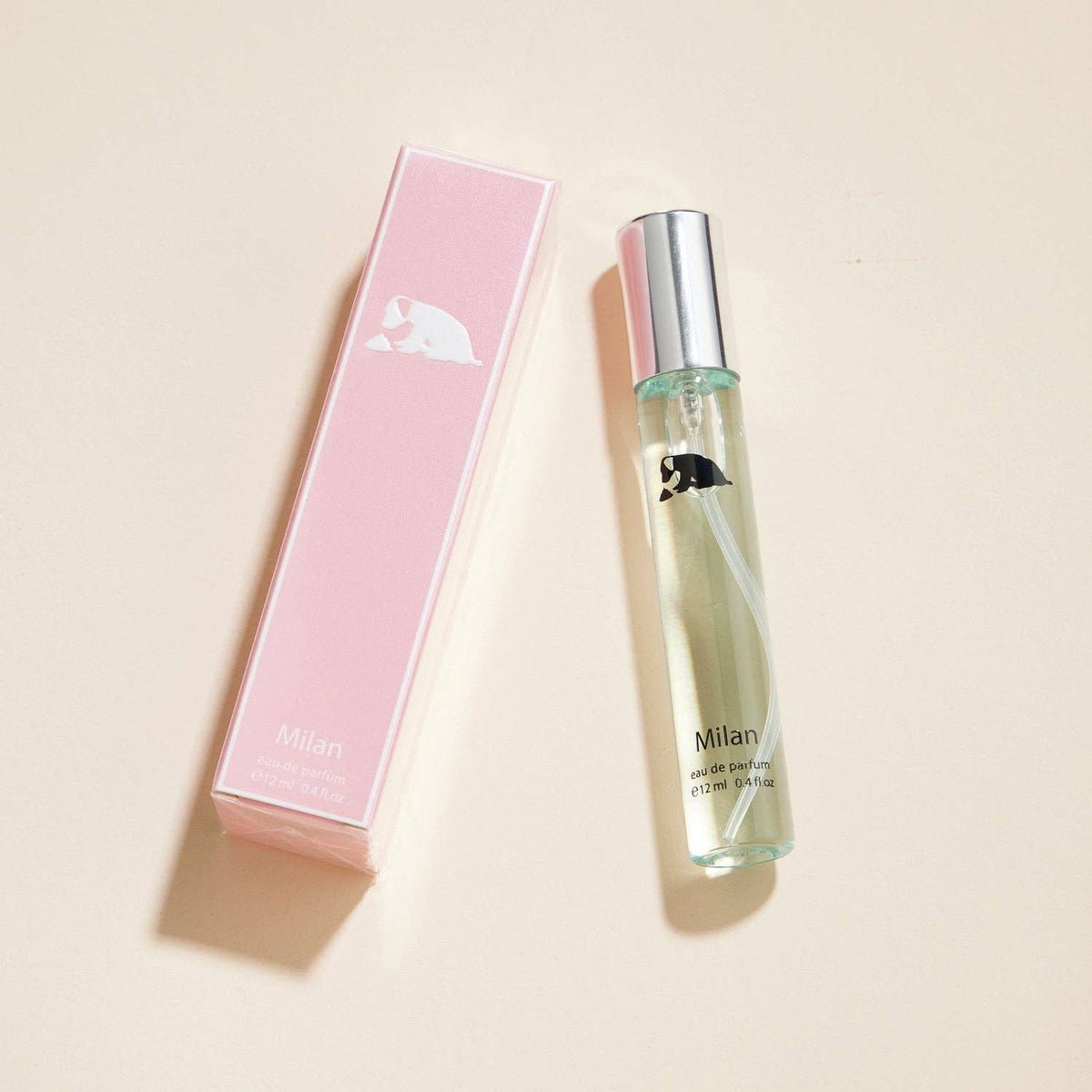 Iconic Cities Milan travel mini perfume, pink box