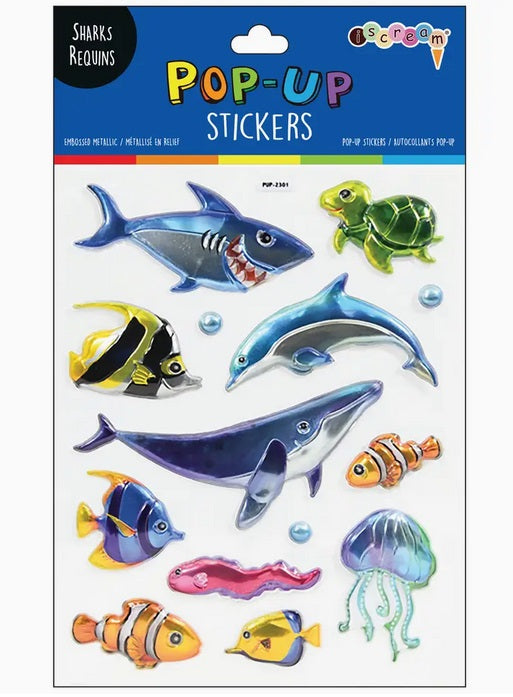 iScream Puffy Metallic Sticker Pack - Ocean Life