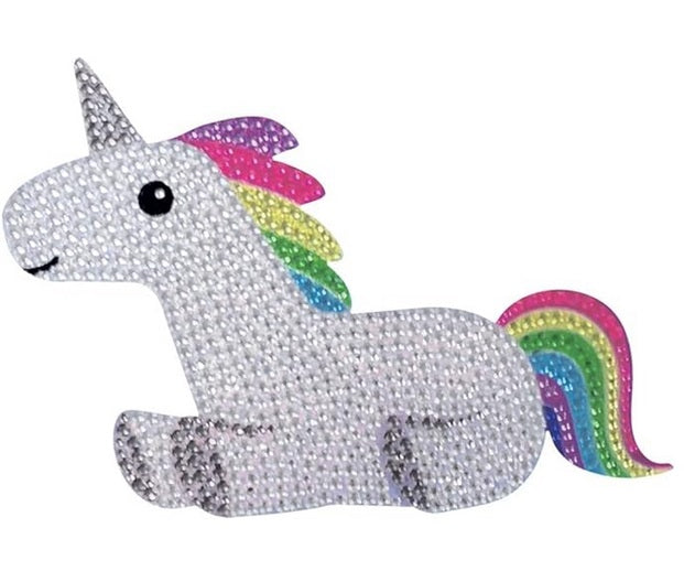 Removable Rhinestone Decal Greeting Card - Magical Rainbow Unicorn