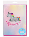 Removable Rhinestone Decal Greeting Card - Magical Rainbow Unicorn